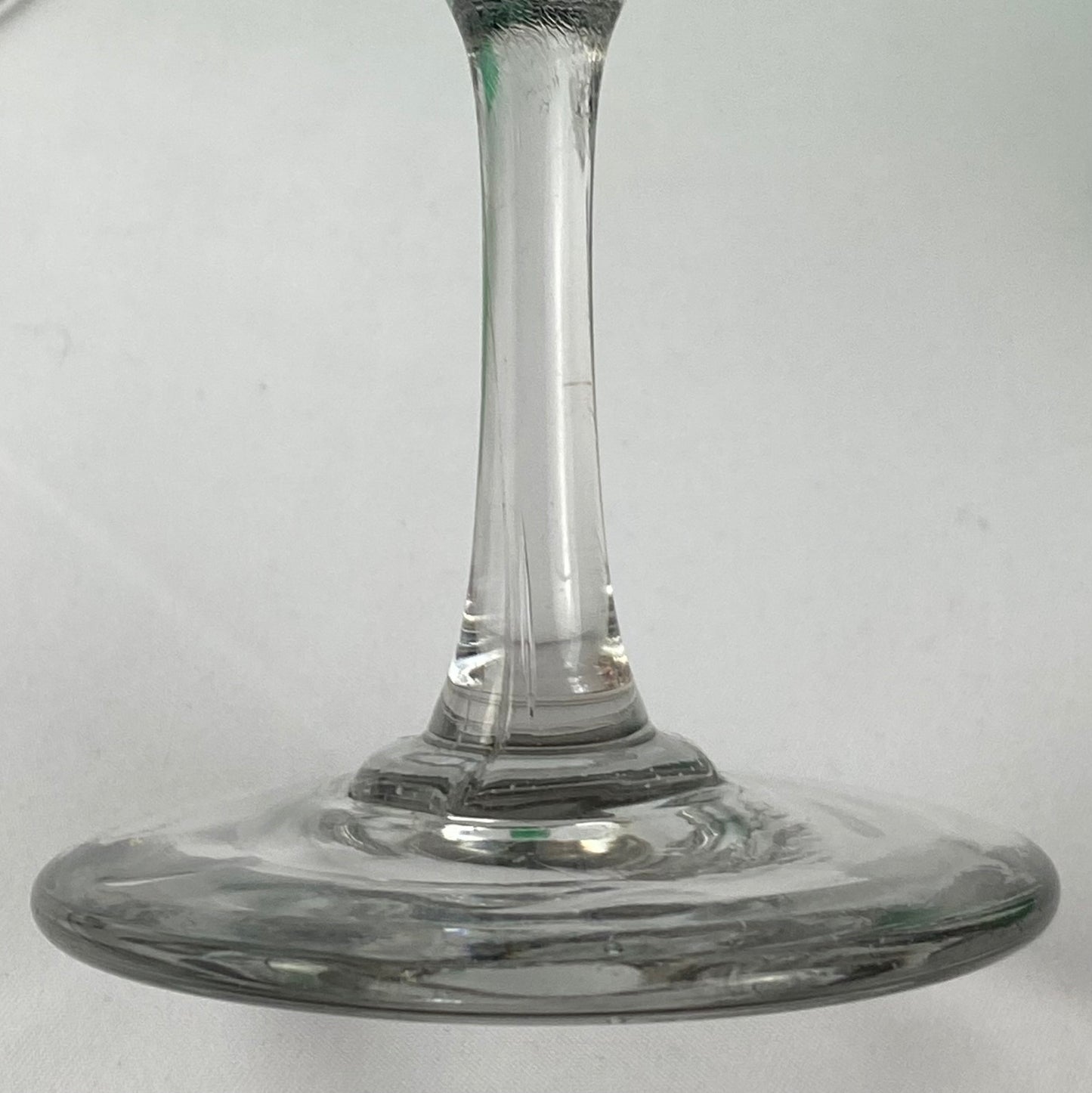 8  Antique Emerald Green Small Wine / Sherry Glass Clear Stem Bristol Studio