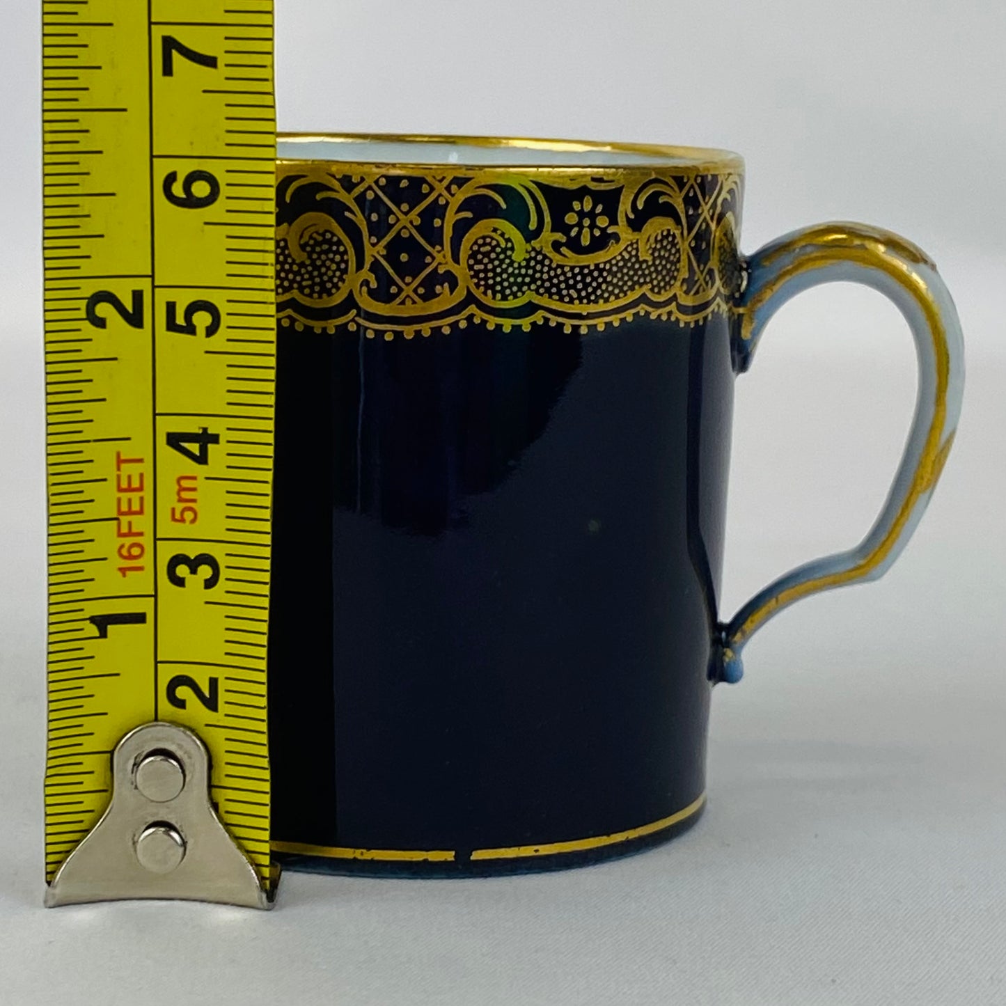 Sevres Coffee Cup Antique Porcelain Gold Gilt Imperial / Royal Initial P & Crown 19thc