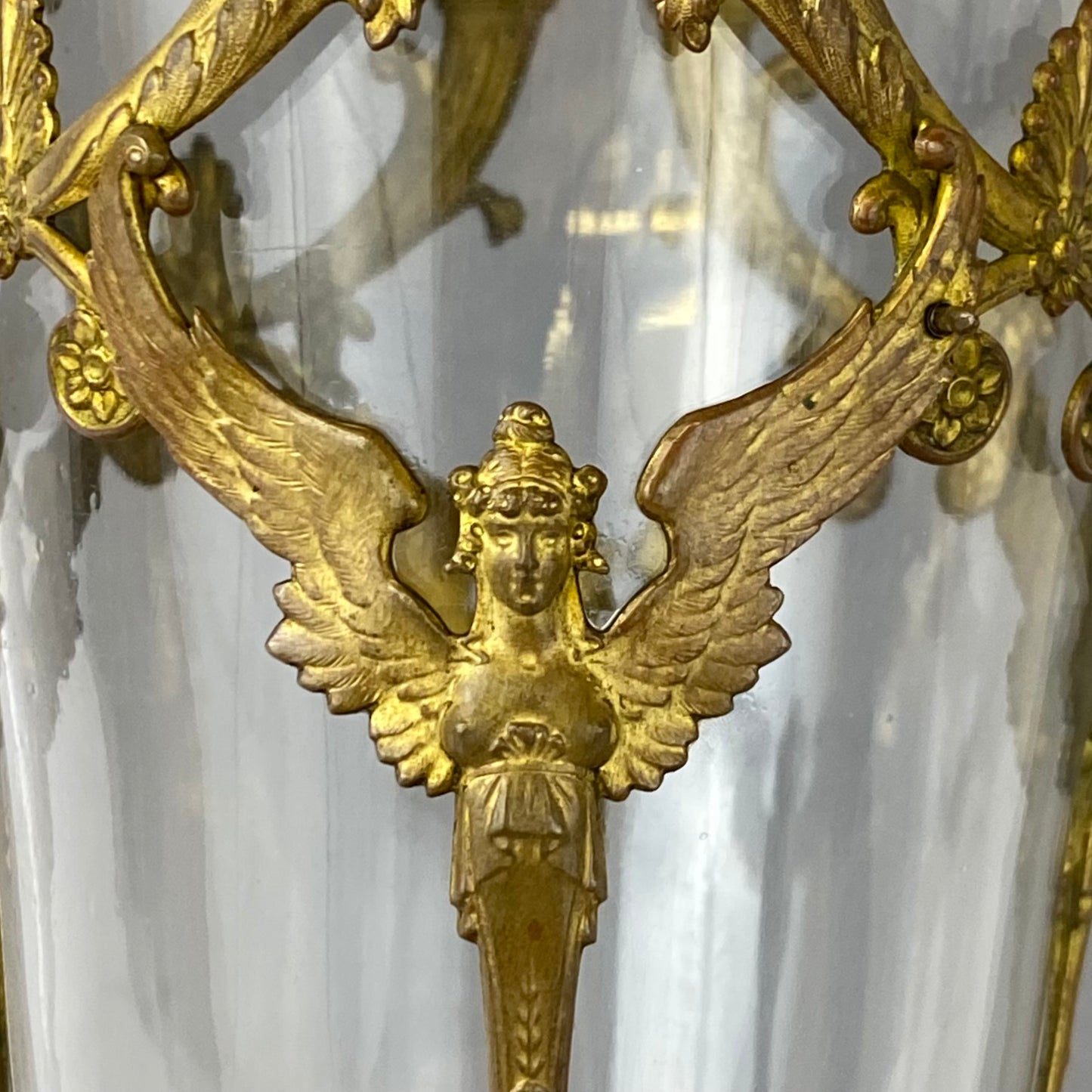 Antique 19thc French Baccarat Empire Glass Vase Neoclassical Ormolu Bronze