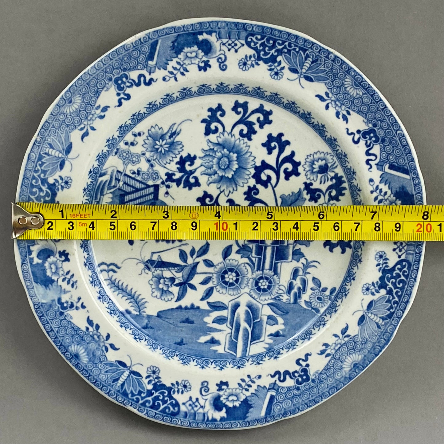 Spode Antique 2 Plates Stone China Grasshopper Pattern c1815 VGC