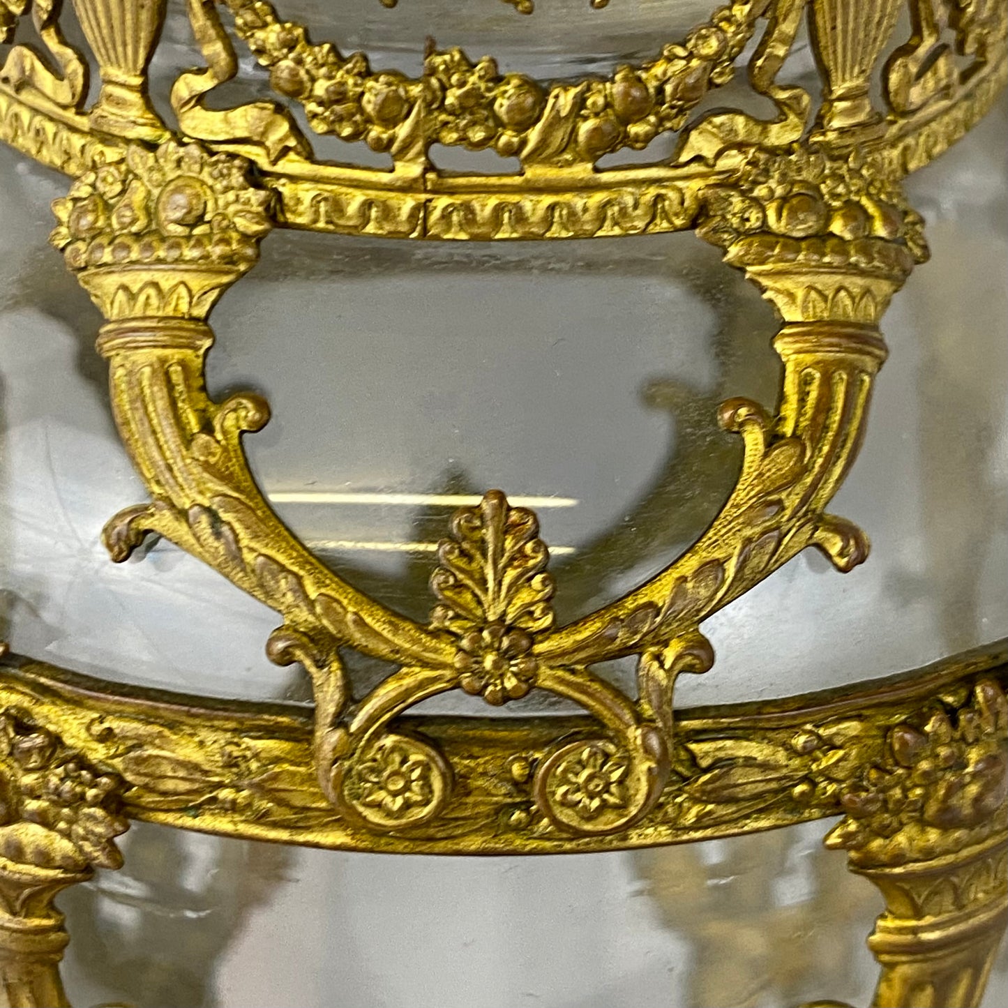 Antique 19thc French Baccarat Empire Glass Vase Neoclassical Ormolu Bronze