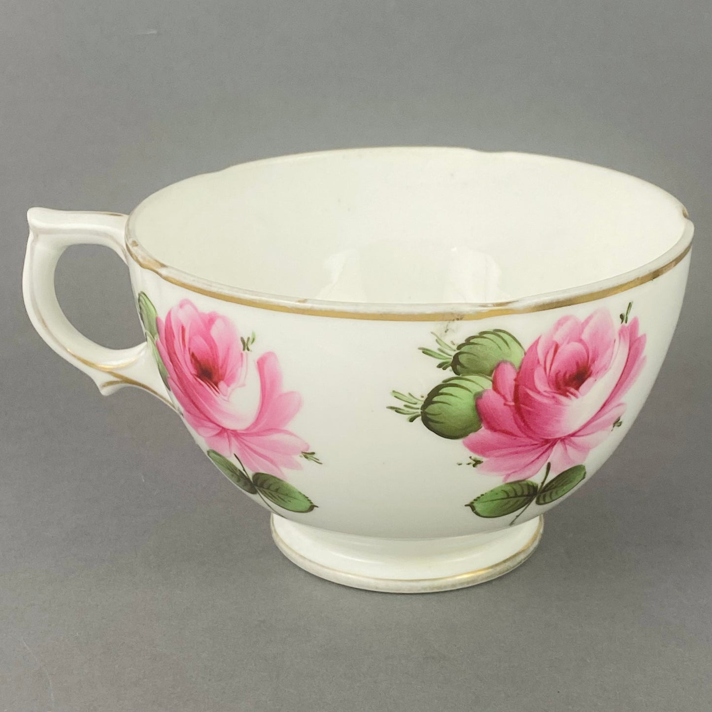 Antique Hammersley Breakfast Cup & Saucer Artist D Millington Pink Rose #13677