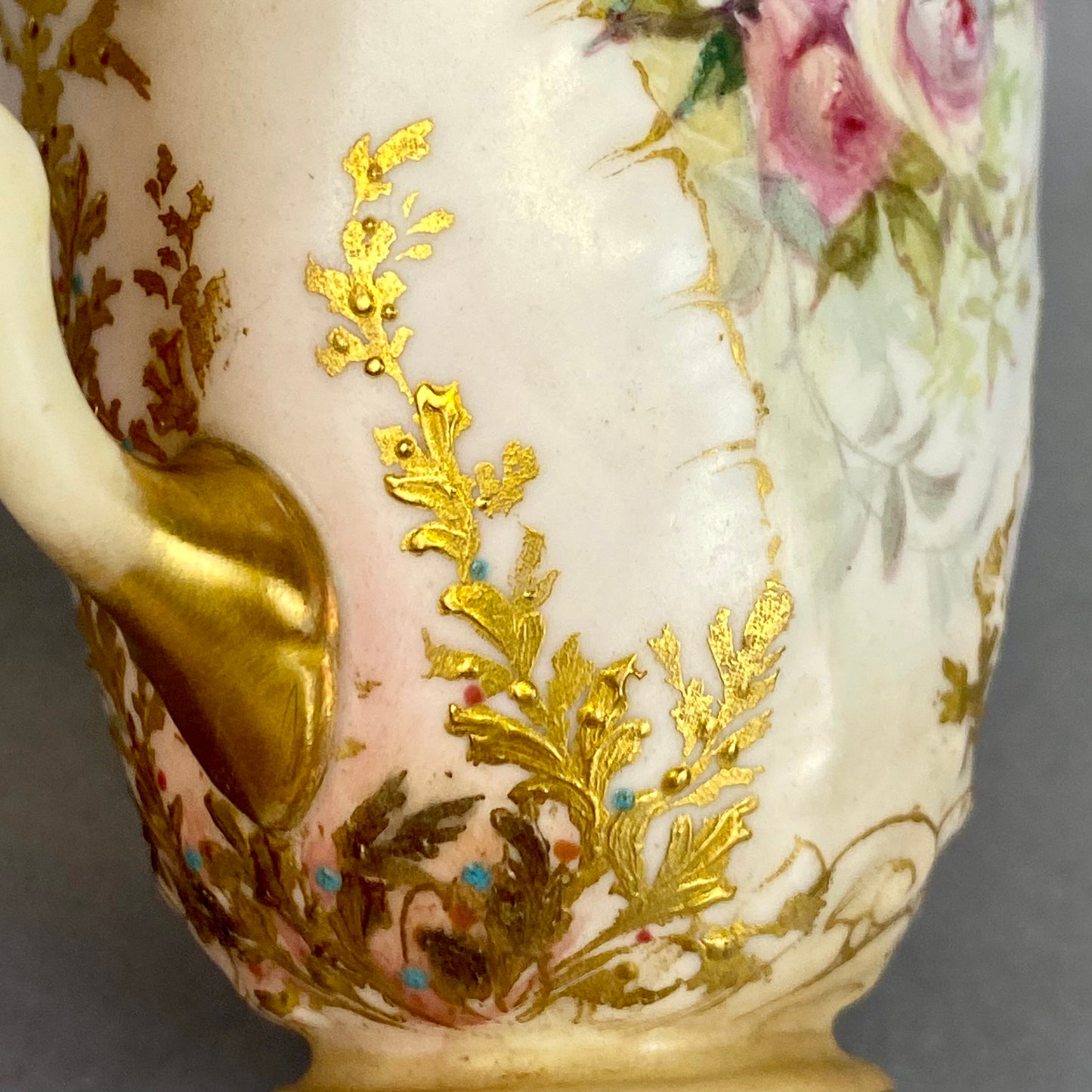 Doulton Burslem 19thc Coffee Cup Antique Demitasse Espresso Gold Gilt c1887