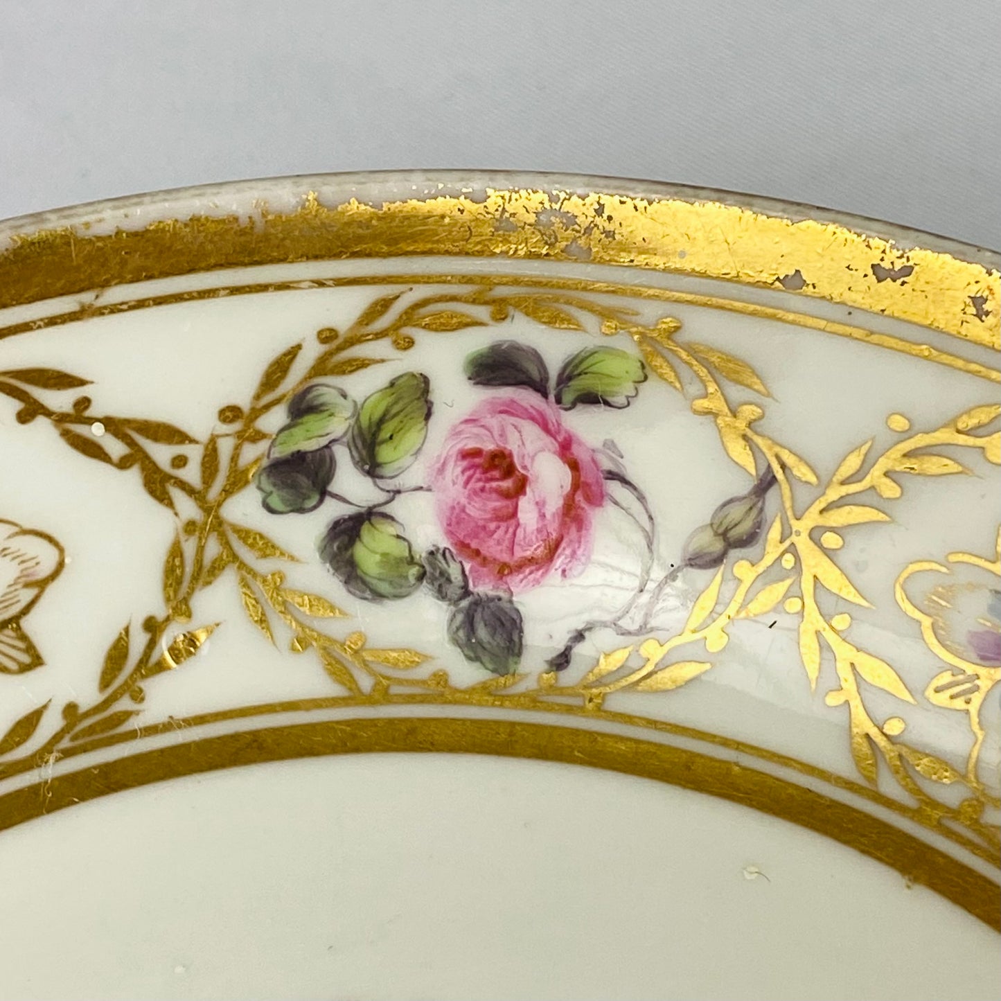 Antique Pinxton Porcelain c1800 Billingsley Mansfield Decorated Saucer