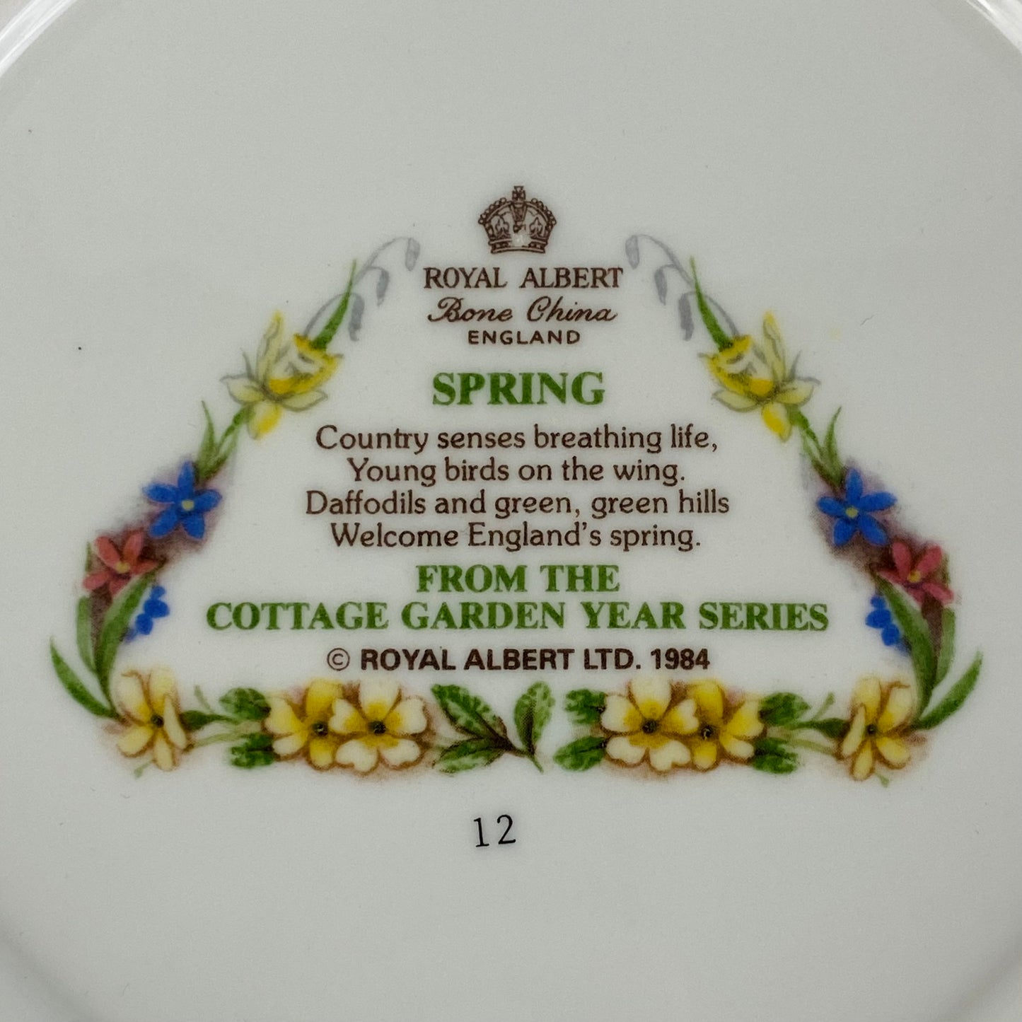 4 Royal Albert Vintage Plates - Cottage Garden of the Year - 4 Seasons 1984