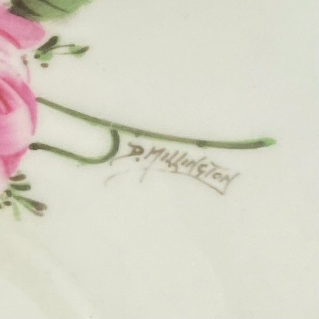Antique Hammersley Breakfast Cup & Saucer Artist D Millington Pink Rose #13677