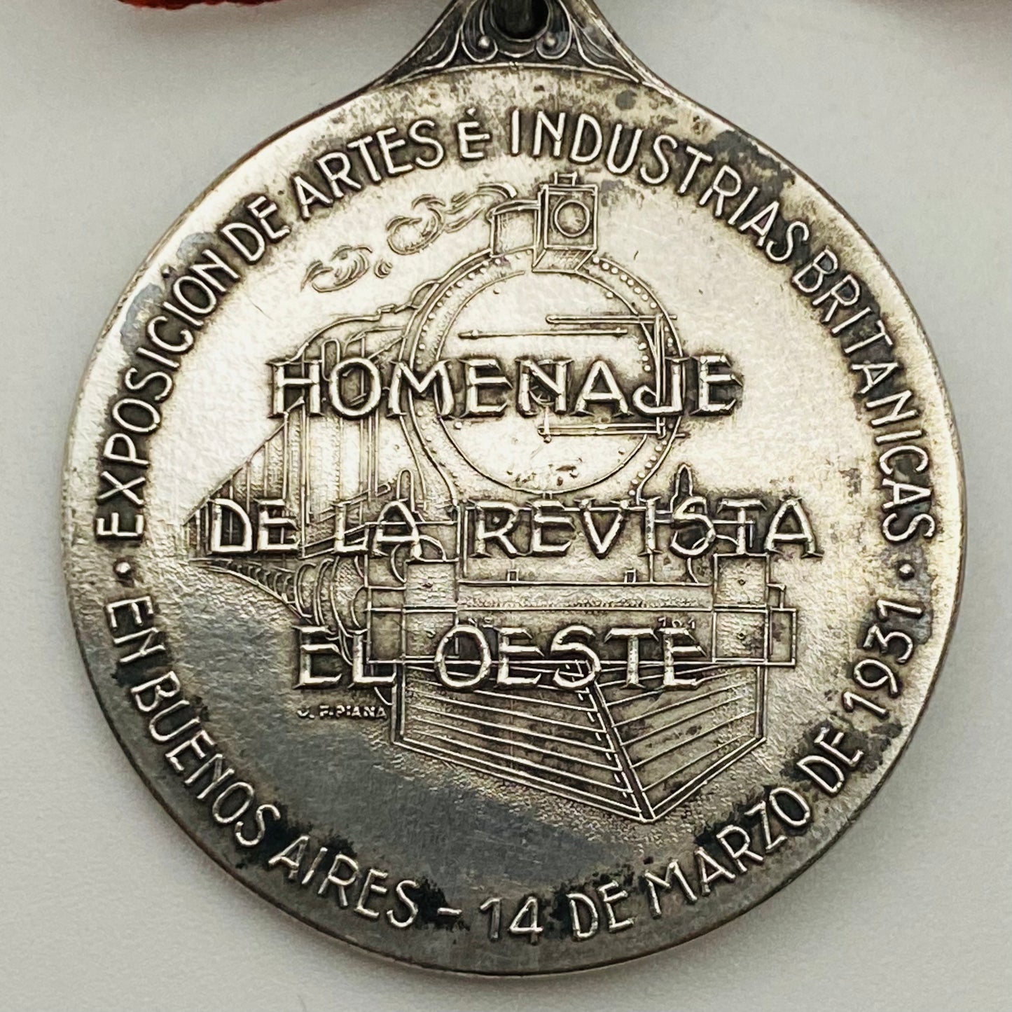 1931 Silver British Exhibition in Buenos Aires Medal ~ Prince of Wales