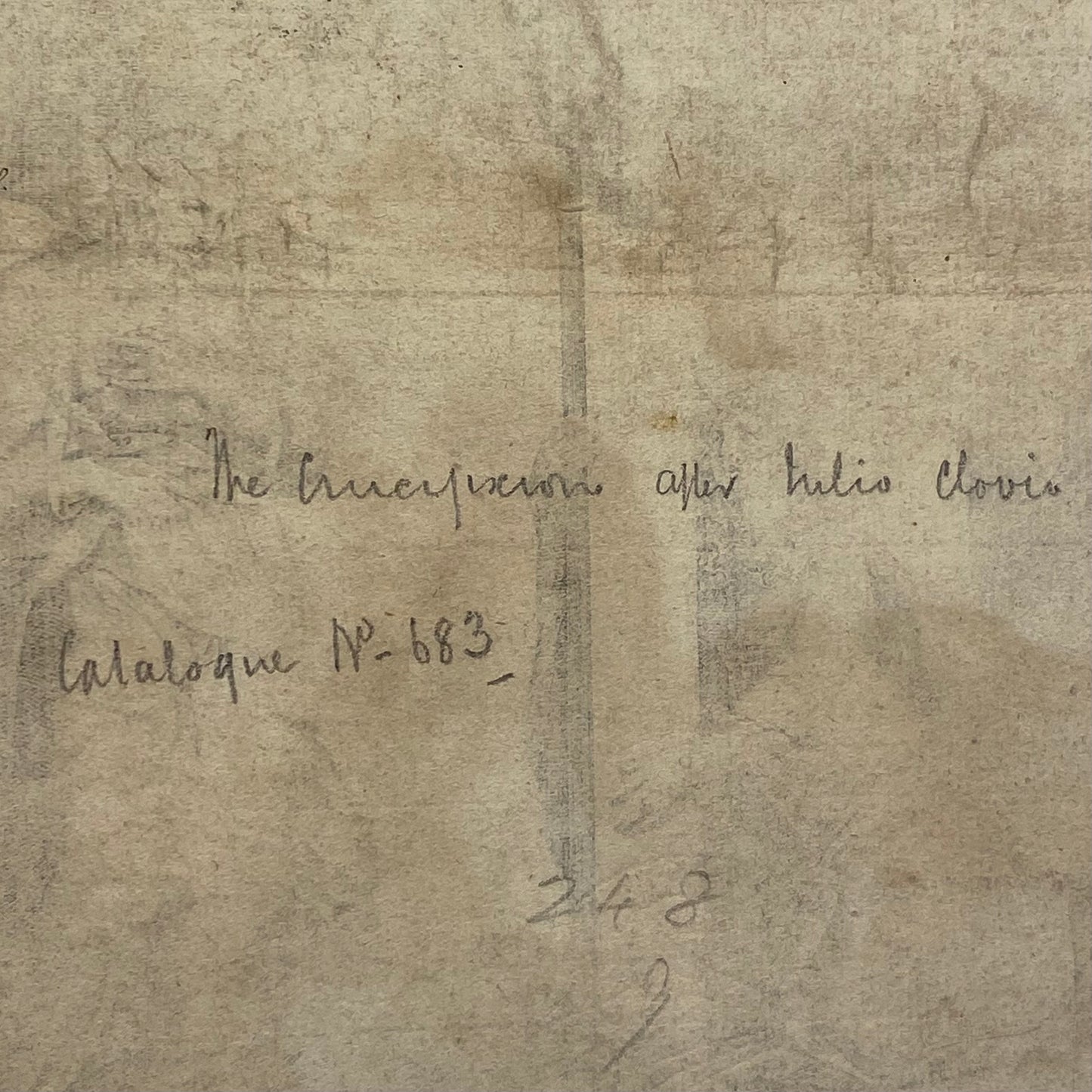 Antique Renaissance Crucifixion Engraving c.1568 by Clovio, Cort, Lafreri Print