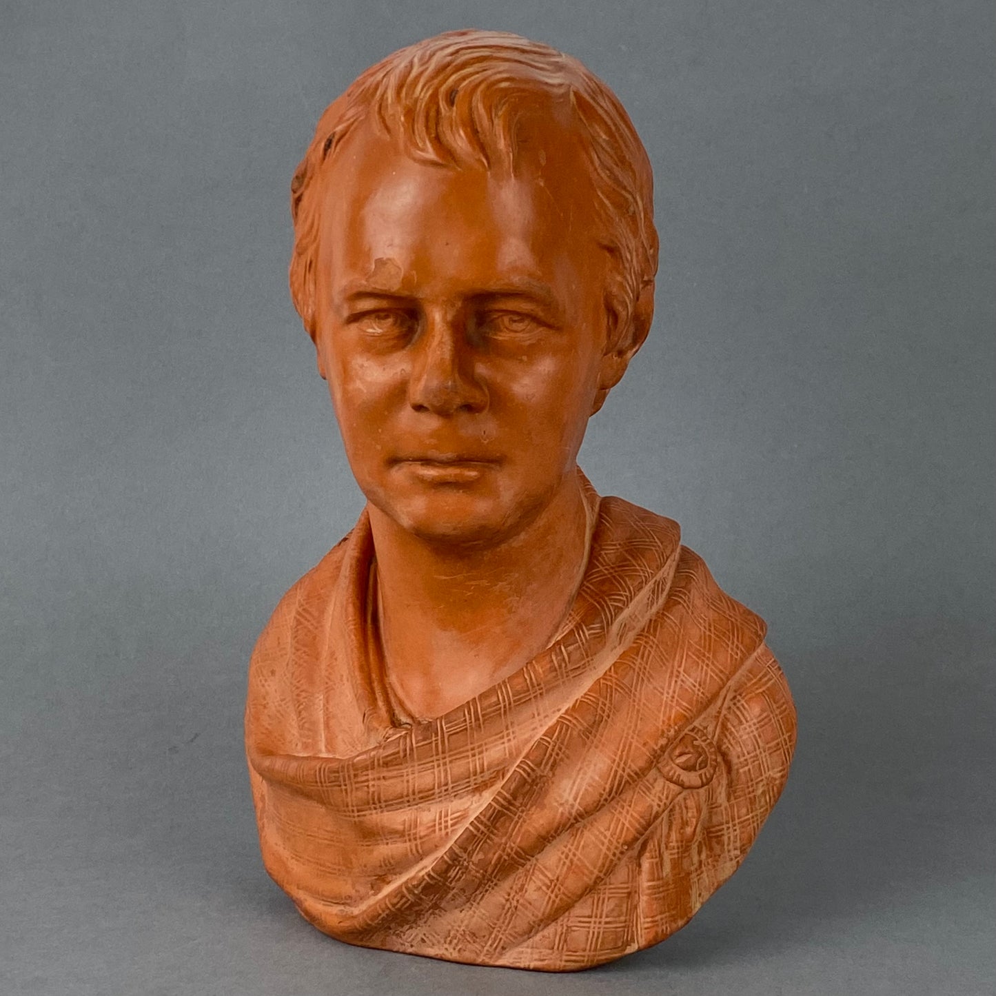 19thc Antique Terracotta Figurine Sir Walter Scott Head Bust by Watcombe Torquay