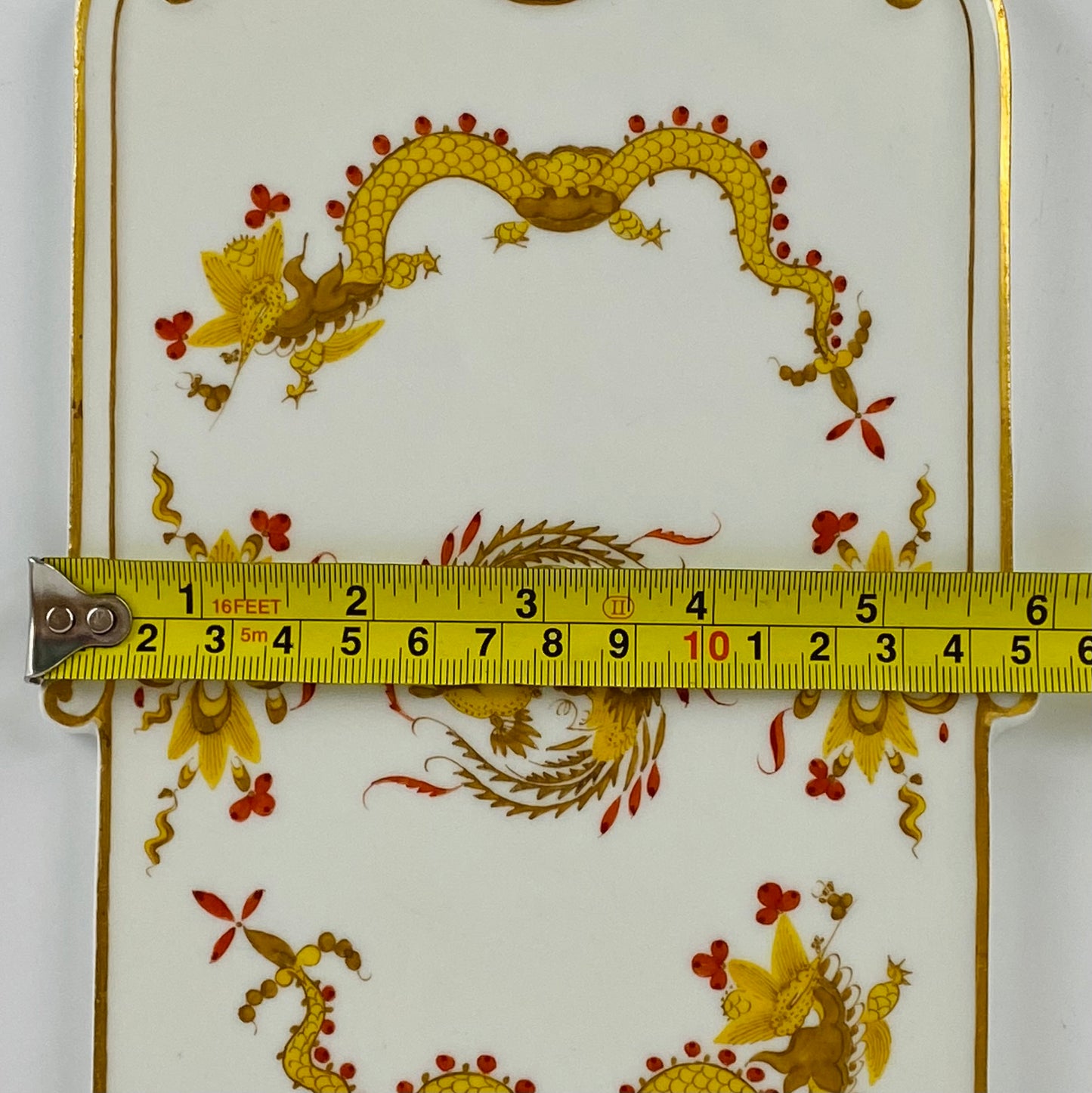 19thc Antique Meissen Rich Court Dragon Porcelain Cheese / Bread Board Tray