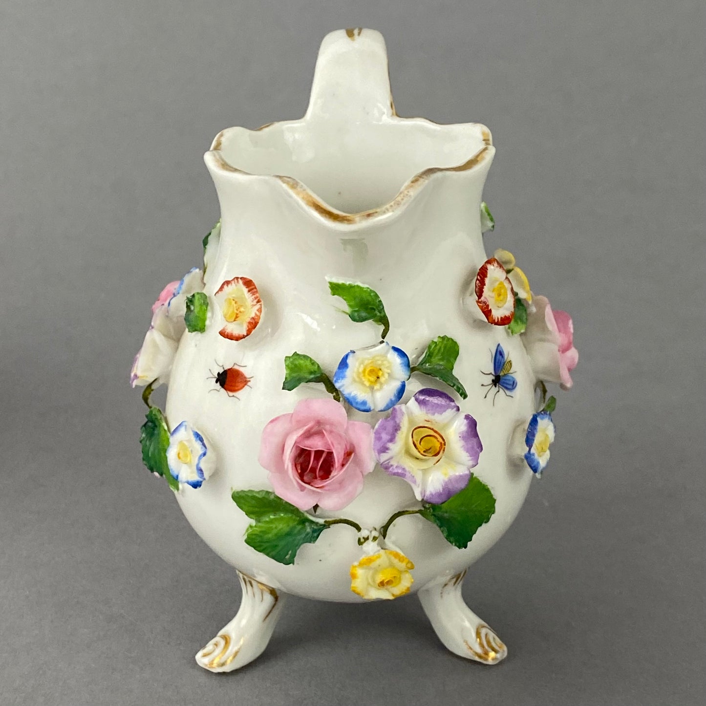 Antique Tea / Coffee Pot Set Meissen style Ernst Bohne Söhne Porcelain c1878+