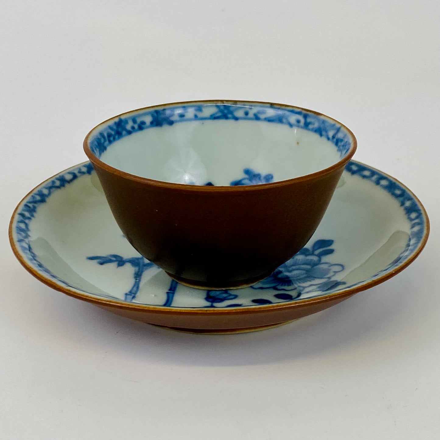 Nanking Cargo Shipwreck Chinese Batavian Porcelain Tea Bowl & Saucer c1752