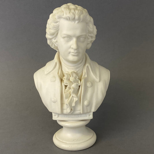Antique 19thc Parian Porcelain Bust Composer Mozart by Robinson & Leadbeater
