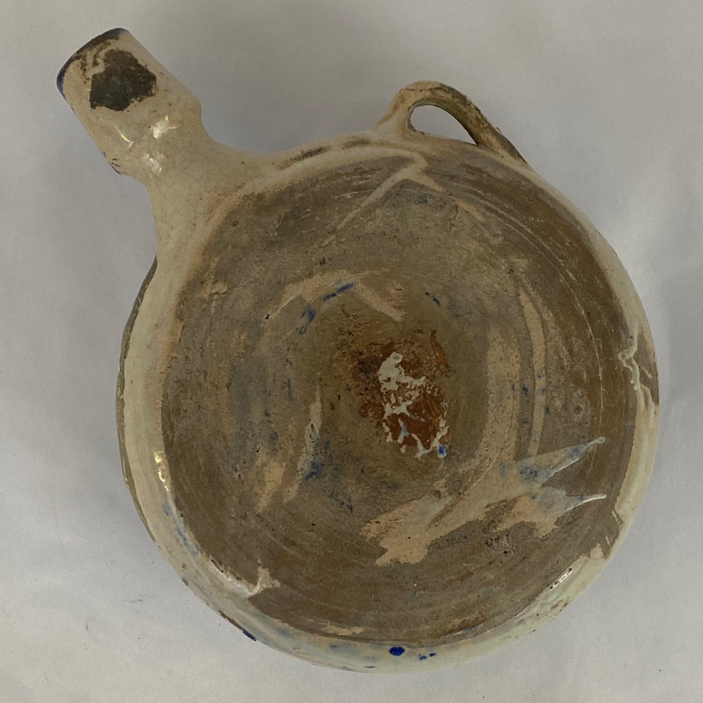 Antique 19th Century Moroccan / Moorish Pilgrim Pottery Water Flask