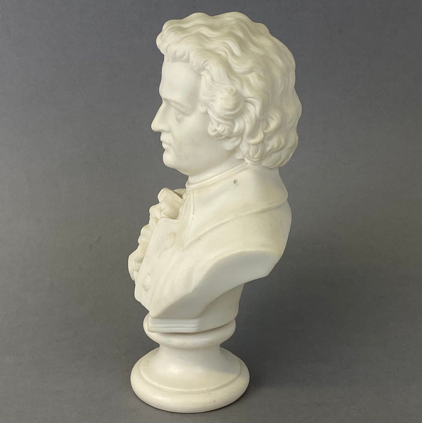 Antique 19thc Parian Porcelain Bust Composer Mozart by Robinson & Leadbeater