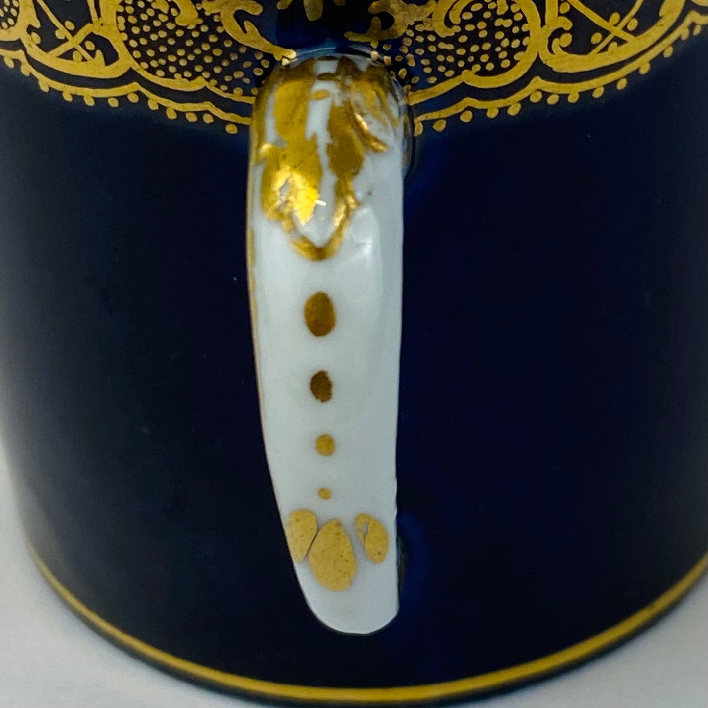 Sevres Coffee Cup Antique Porcelain Gold Gilt Imperial / Royal Initial P & Crown 19thc