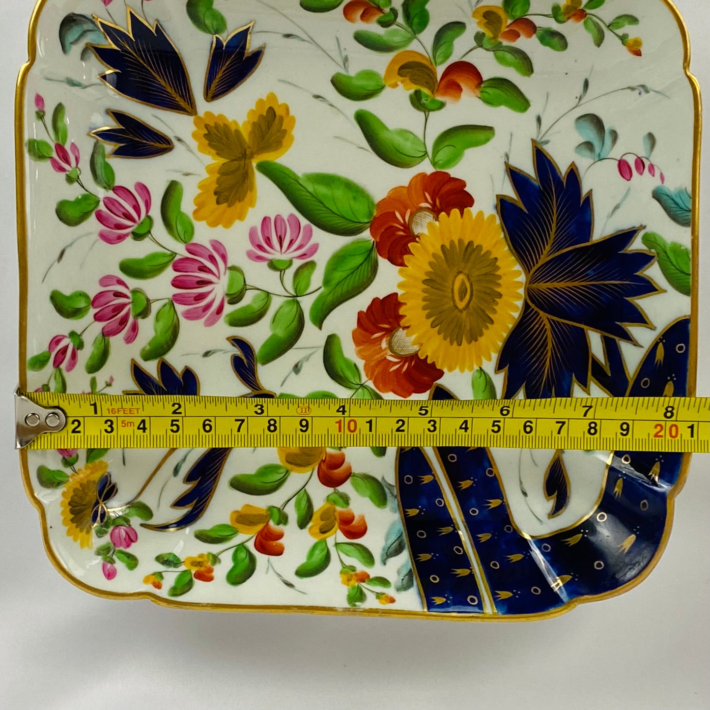 c1805 Antique 19thc John Rose Coalport 21cm Square Dish Finger & Thumb Pattern