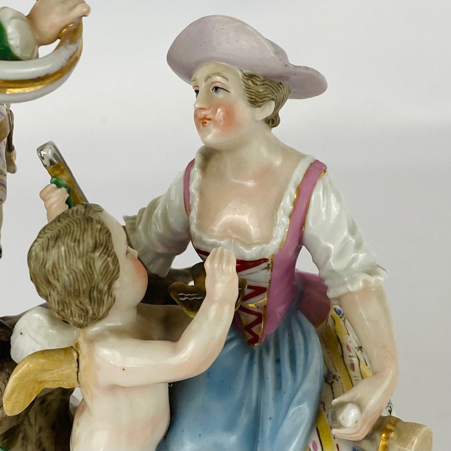 Meissen Style Antique Porcelain Figurine JR mark 19thc