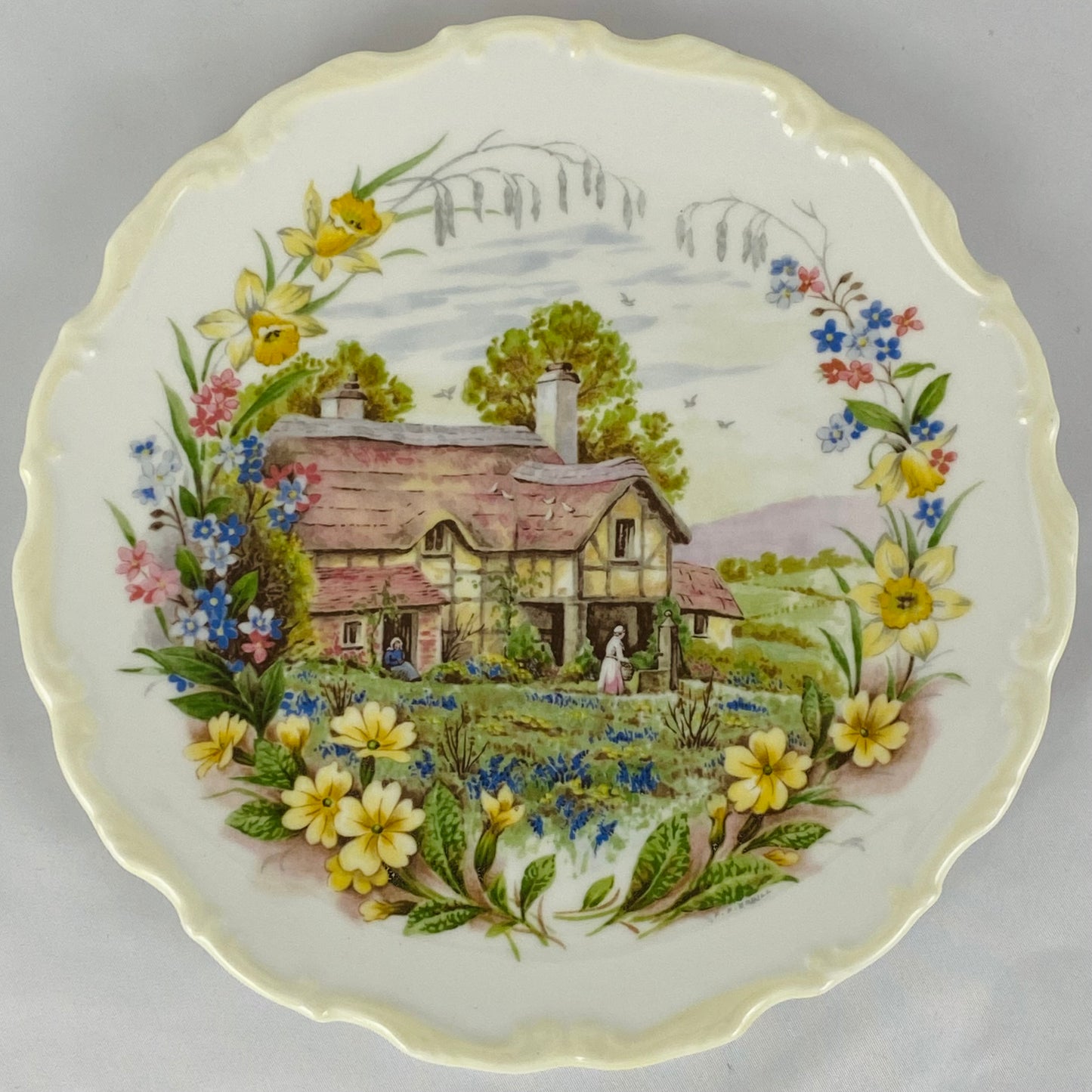 4 Royal Albert Vintage Plates - Cottage Garden of the Year - 4 Seasons 1984