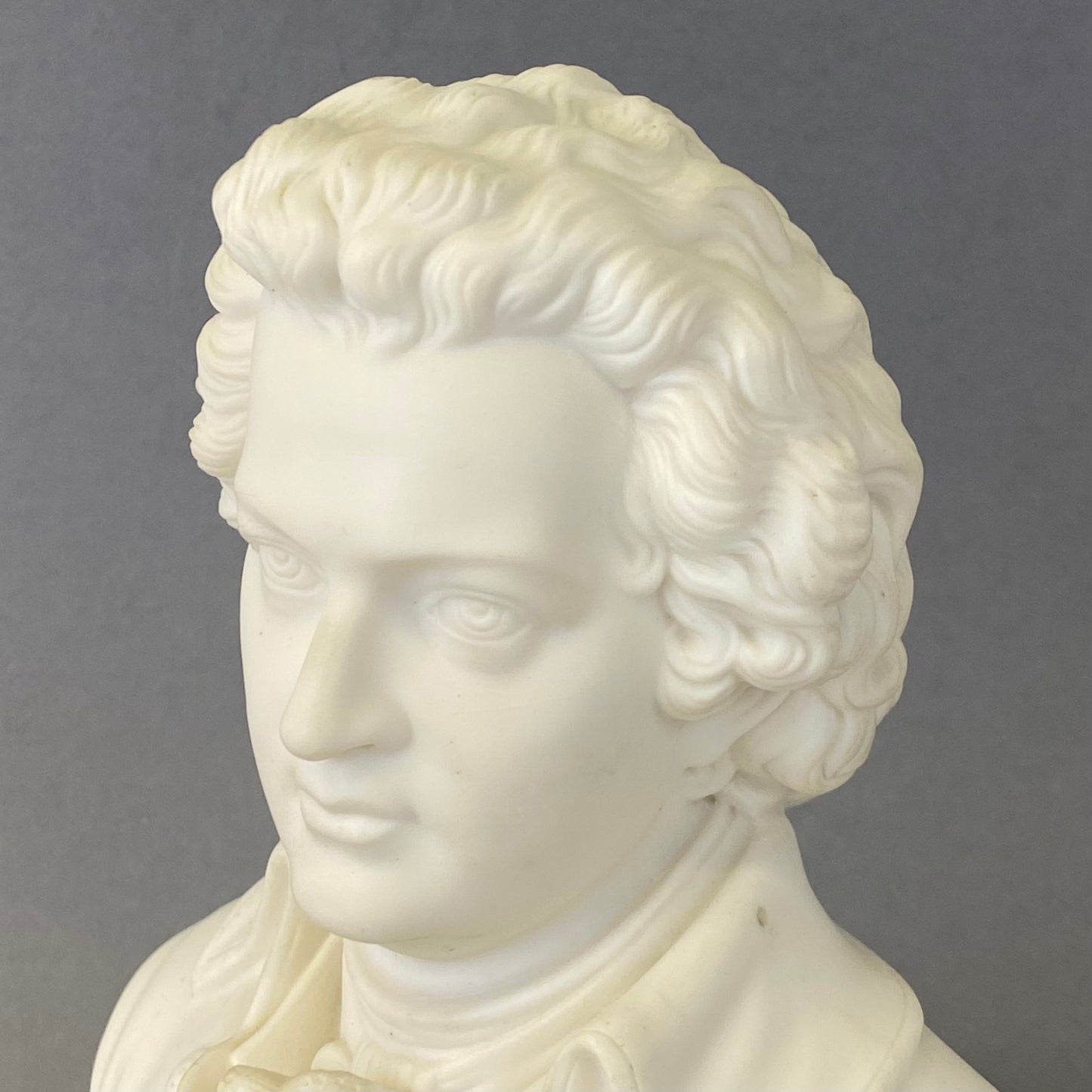 Antique 19thc Parian Porcelain Bust Composer Mozart by Robinson & Leadbeater