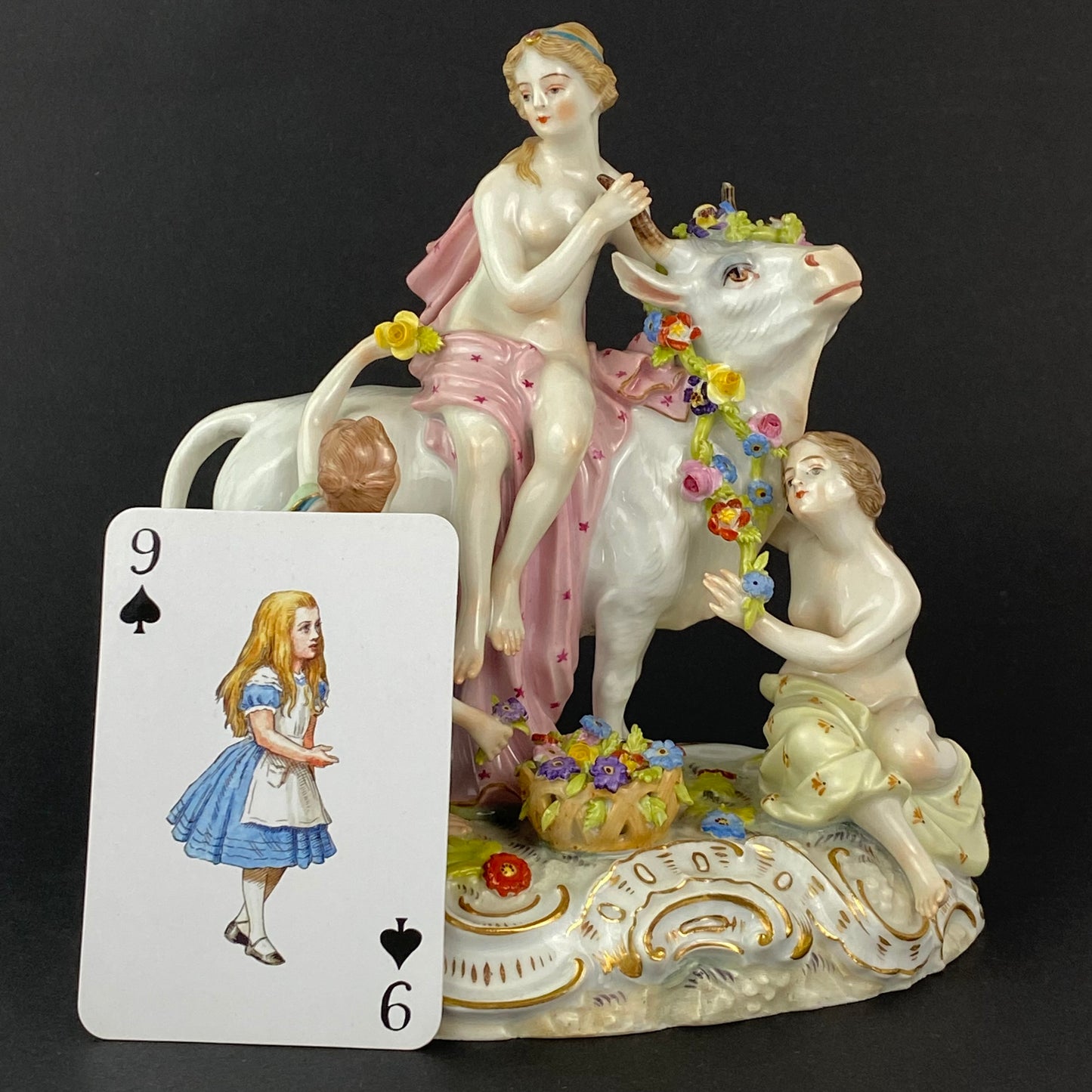 Carl Thieme Europa & The Bull Antique Porcelain Figurine Group 19thc
