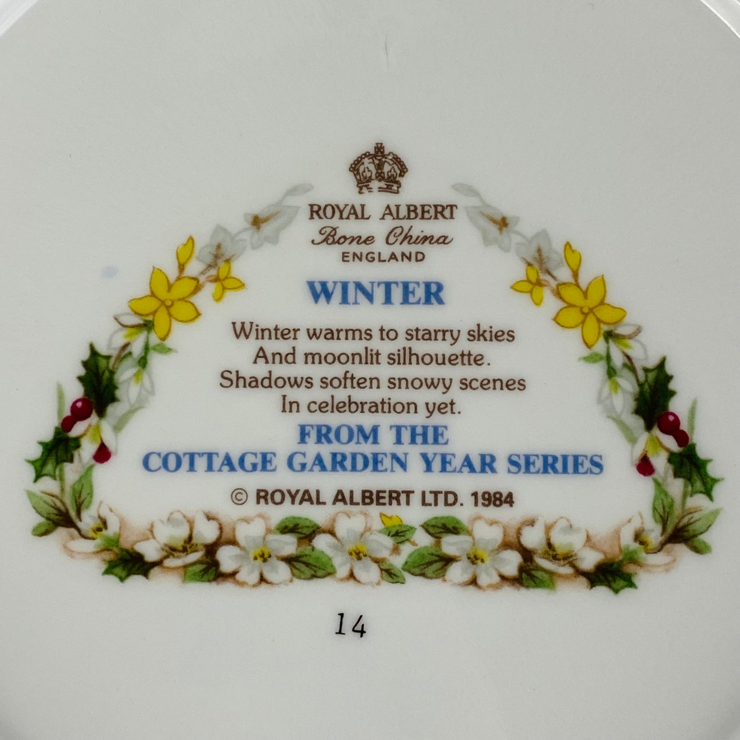 4 Royal Albert Vintage Plates - Cottage Garden of the Year - 4 Seasons 1984