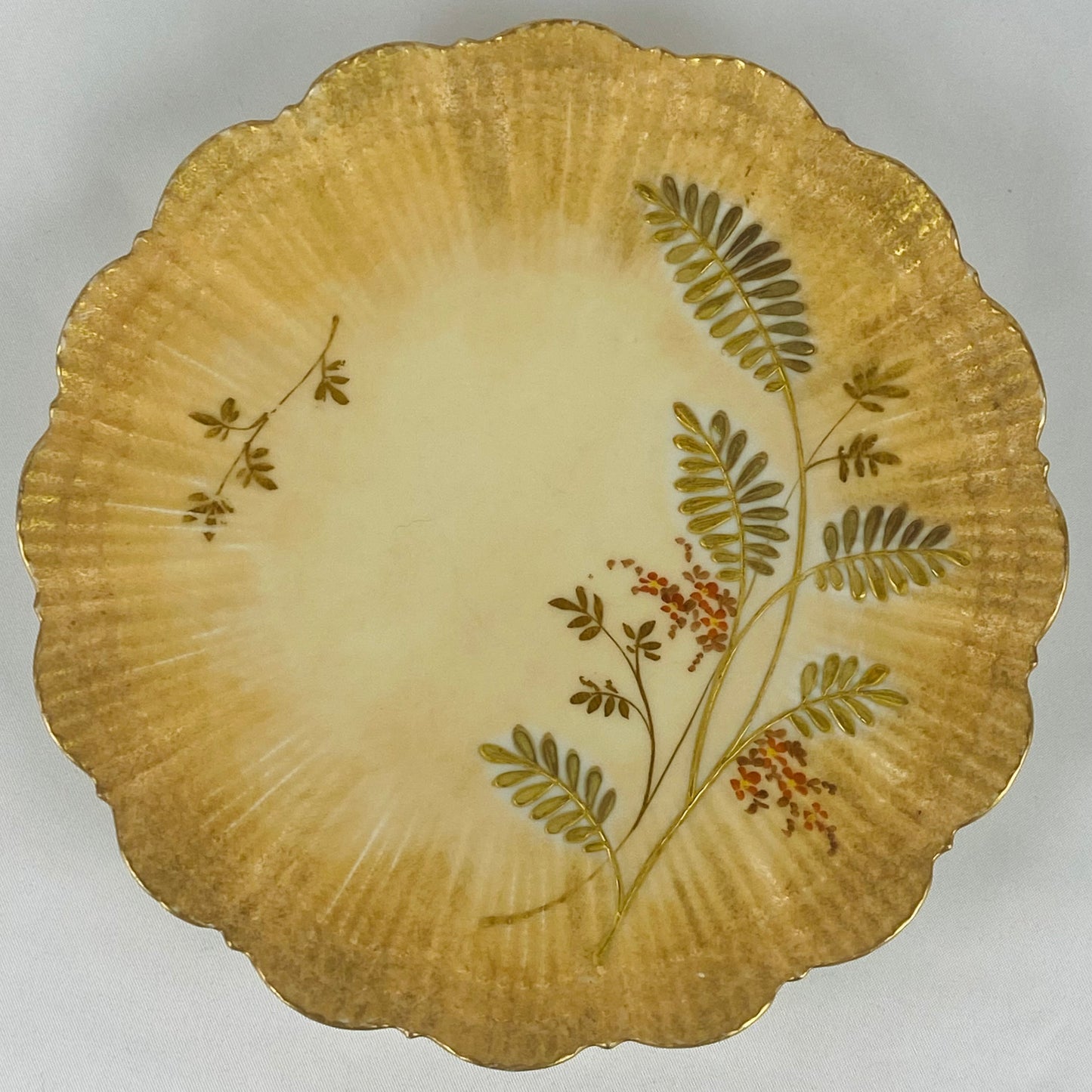 Antique French Set of 6 Side Plates Limoges M.Redon c1891 Embellished Gold Gilt Porcelain