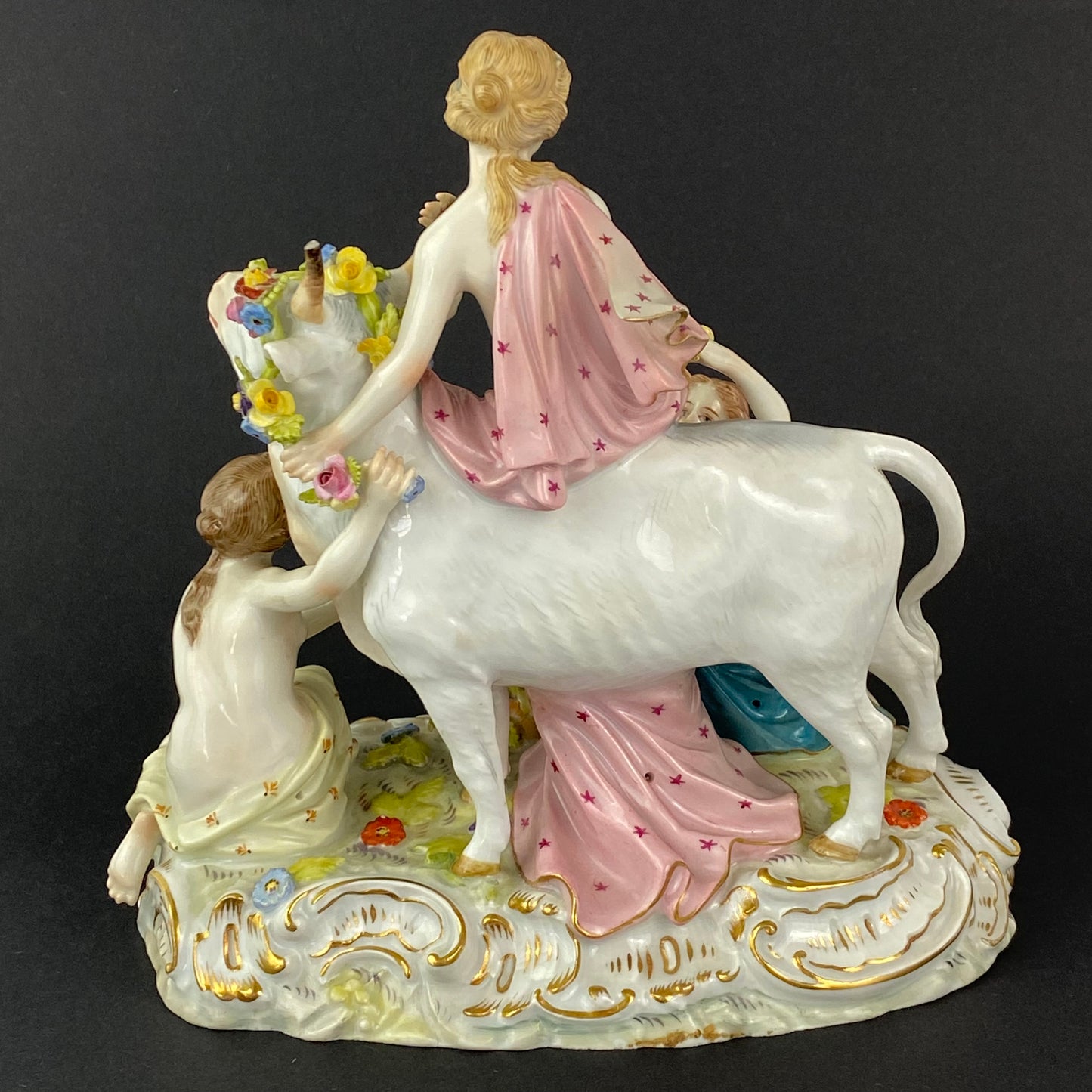Carl Thieme Europa & The Bull Antique Porcelain Figurine Group 19thc