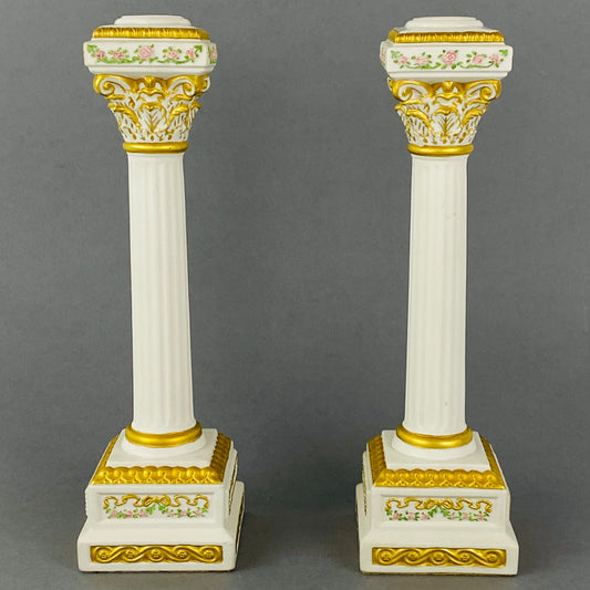 Empress Josephine Candle Stick Franklin Mint 24kt Gold Gilt Napoleonic Style