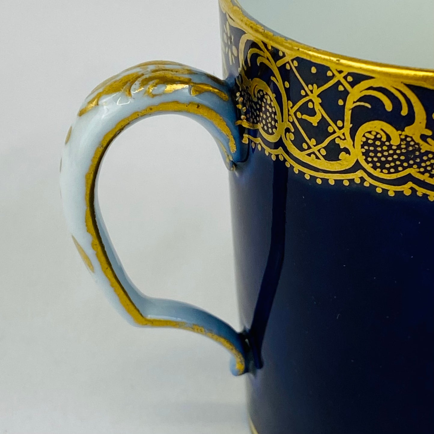 Sevres Coffee Cup Antique Porcelain Gold Gilt Imperial / Royal Initial P & Crown 19thc