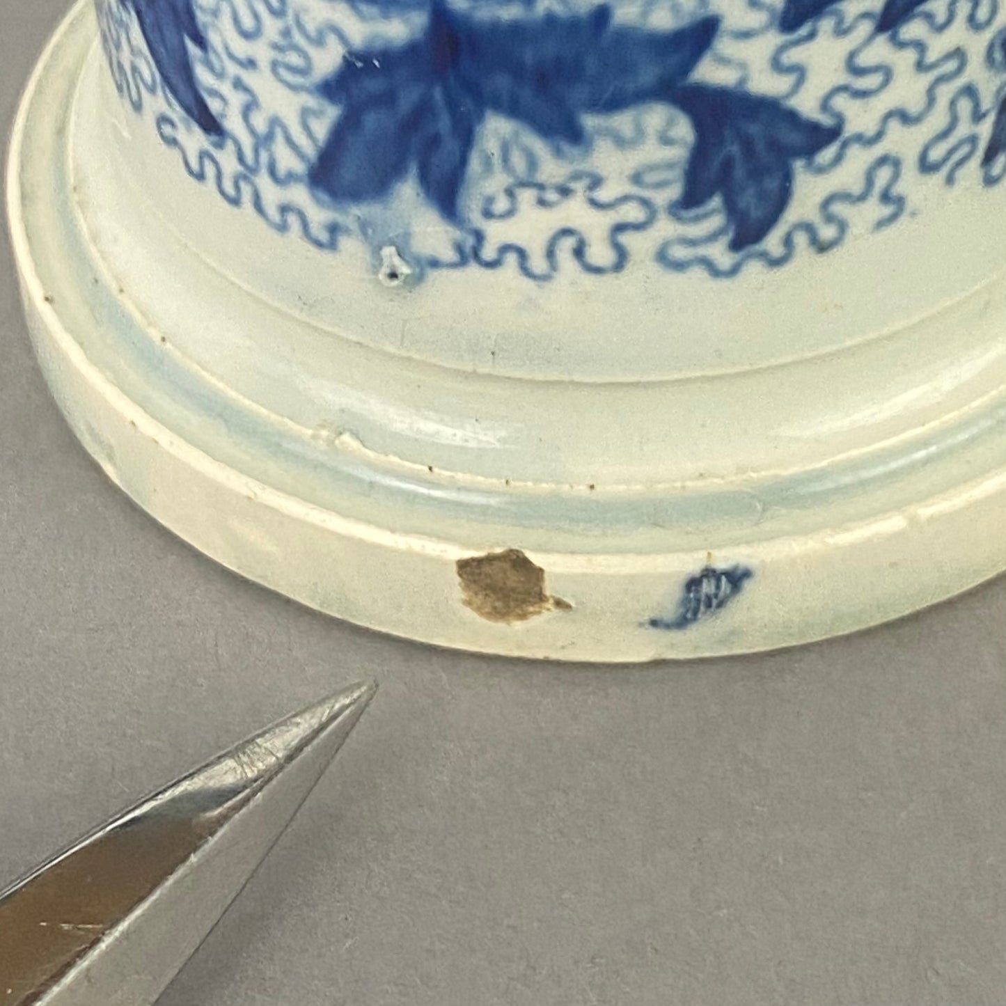 Spode 18thc Pearlware Pottery Vase Blue Transfer 11.5cm Antique c1780s English